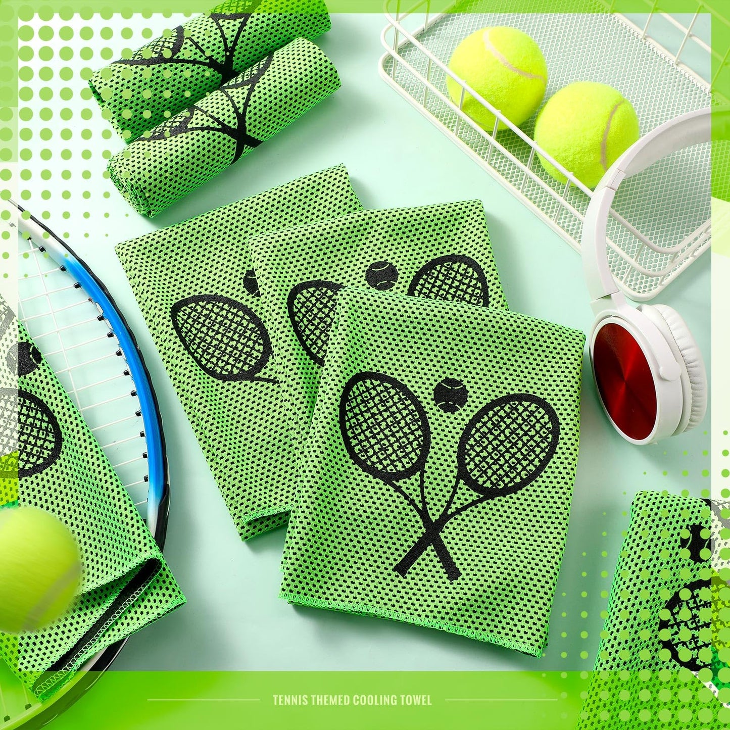 HunnmingRe 12 Count Cooling Towel Tennis Breathable Chilly Towel 32'' x 12'' Soft Tennis Ice Neck Wrap Workout Sweat Washcloths for Sports Gym Microfiber Dishcloths for Coach Gifts