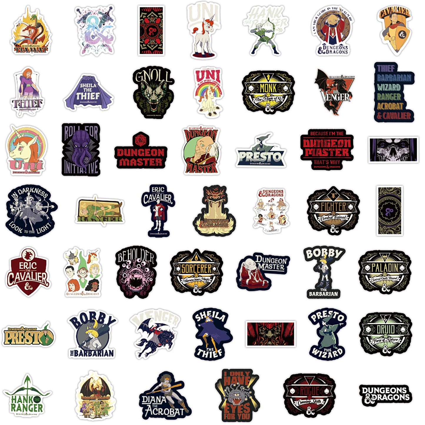 Dungeons and Dragons Stickers- 100Pcs Vinyl Waterproof Stickers for Teens, Gifts for Laptops, Car, Wall, Phone