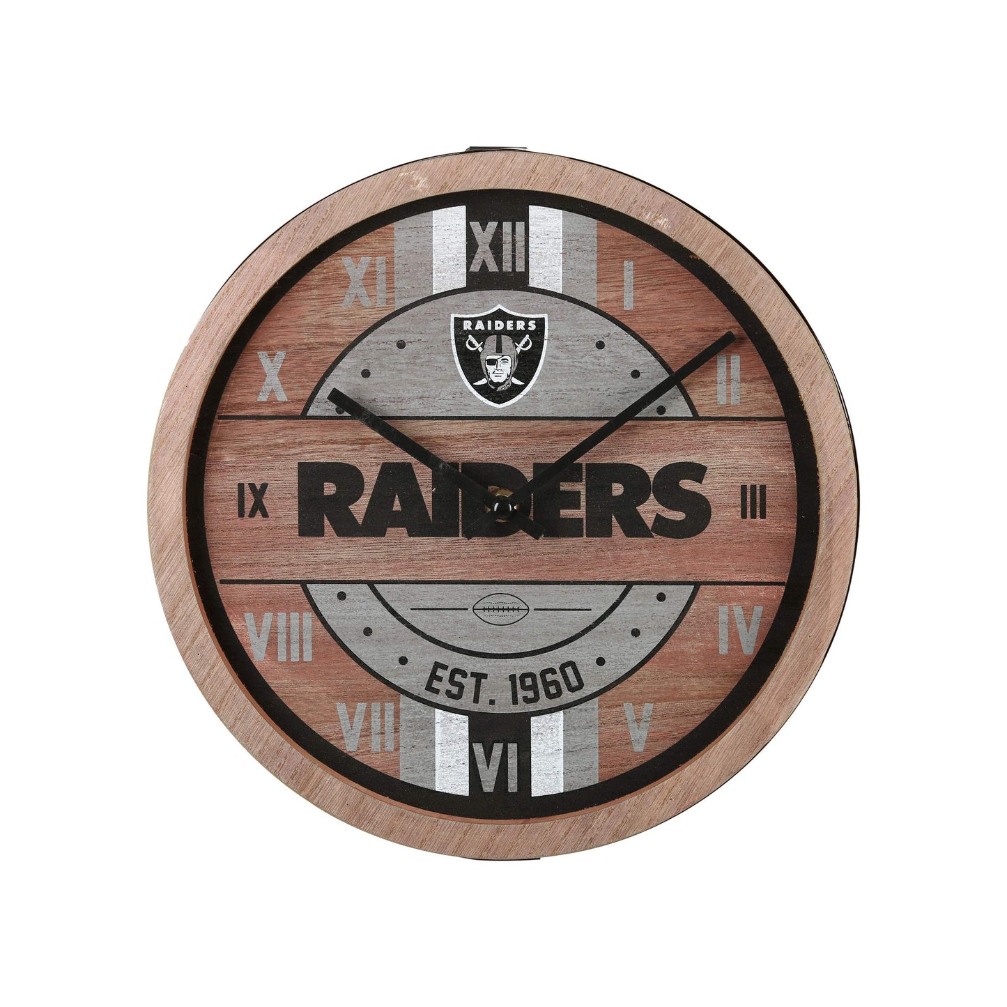 FOCO NFL Wooden Barrel Wall Clock