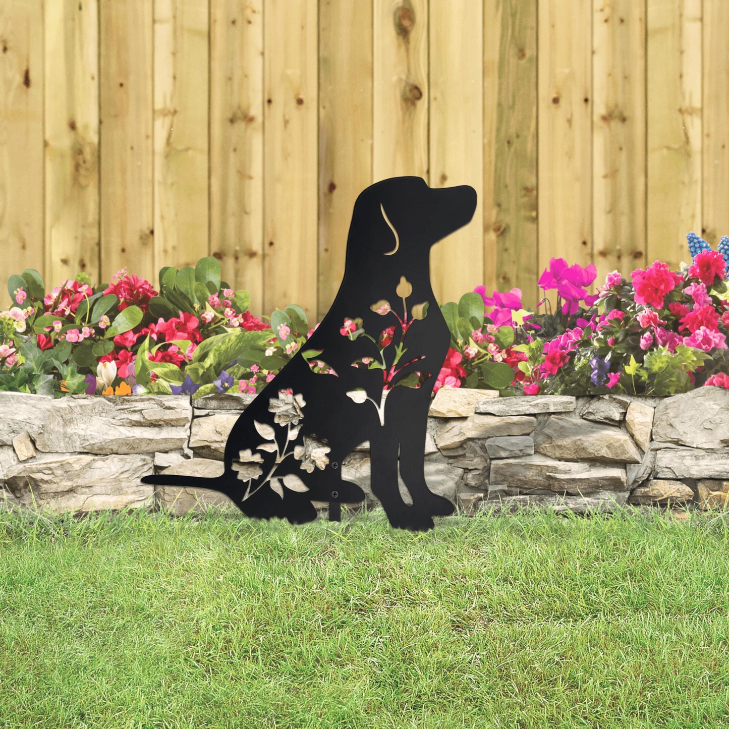 Labrador Retriever Garden Stake - Durable Outdoor Dog Statue for Lawn Décor