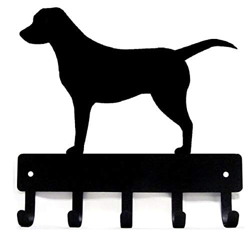 Labrador Retriever Key Holder for Wall - Small 6 inch Wide with 5 Hooks - Made in USA