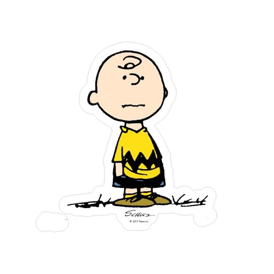 CafePress Charlie Brown Small Die Cut Sticker, 3"x4" Matte Finish