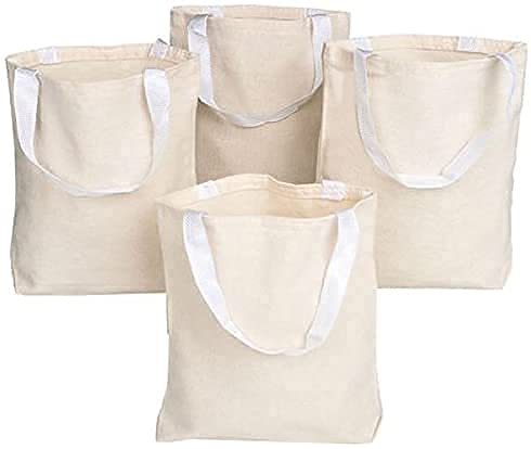 GiftExpress 13 x 11 Inch Pack of 26 Canvas Tote Bag Bulk, Cotton Totes for Embroidery, Crafting Bags, DIY Projects, Bridesmaids Totes, Reusable Grocery Shopping Bags, (26 Pack)