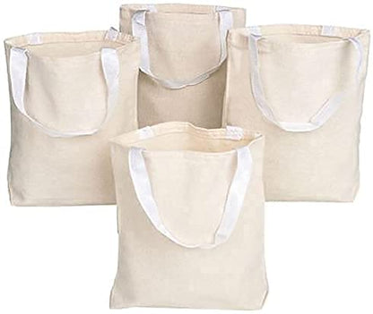 GiftExpress 13 x 11 Inch Pack of 26 Canvas Tote Bag Bulk, Cotton Totes for Embroidery, Crafting Bags, DIY Projects, Bridesmaids Totes, Reusable Grocery Shopping Bags, (26 Pack)
