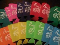 Bunco Diva Coozies - Set of 6 Assorted Colors - Fits All Beverage Containers - Perect for Bunco Gifts and Prizes