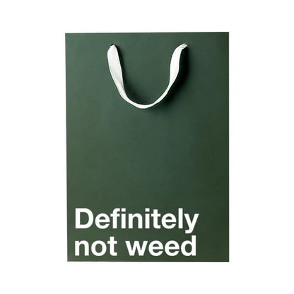 MilkToast Brands Funny Stoner Gift Bag, 11" x 8" x 4" Size, Definitely Not Weed, Reusable Kraft Paper Weed Gift Bags for Marijuana Gifts & Cannabis Accessories, Father's Day, Birthdays