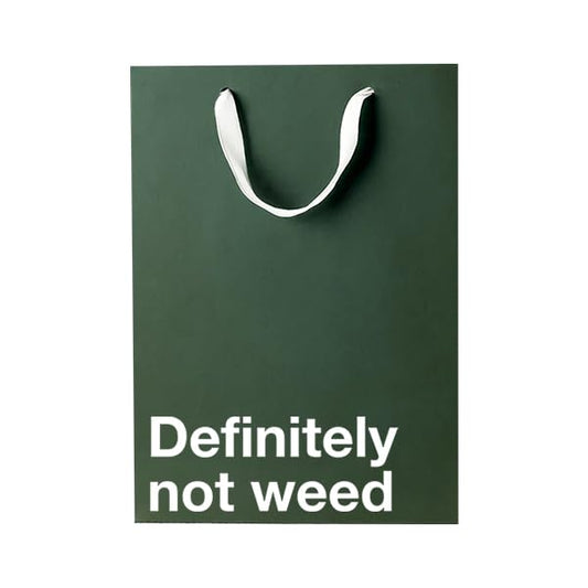 MilkToast Brands Funny Stoner Gift Bag, 11" x 8" x 4" Size, Definitely Not Weed, Reusable Kraft Paper Weed Gift Bags for Marijuana Gifts & Cannabis Accessories, Father's Day, Birthdays