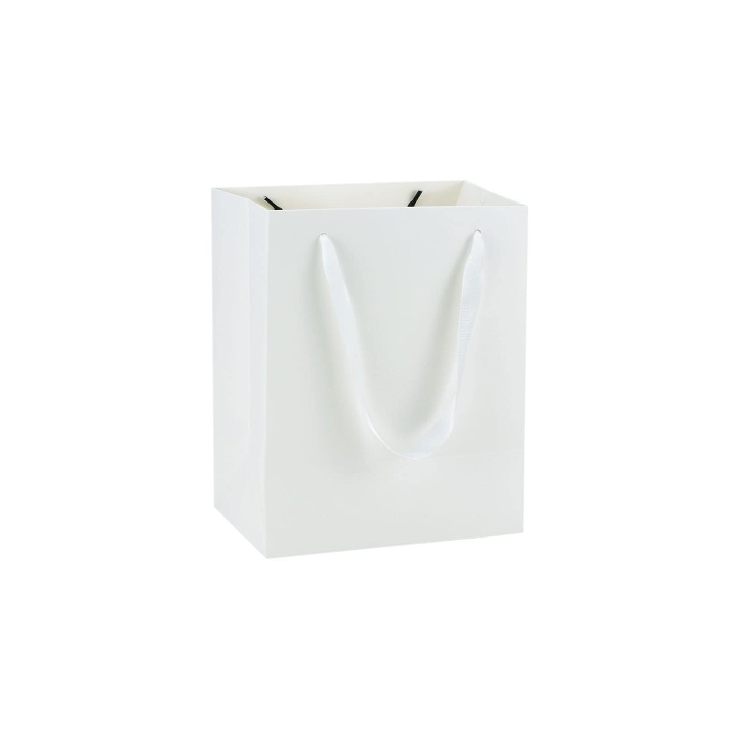 HUAPRINT 30 Pack White Medium Paper Bags with Handles - 8x5x10 inch Gift Wrap Bag for Retail,Party Favor,Merchandise,Business,Shopping,Wedding