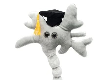 GIANTmicrobes Graduation Brain Cell Plush - Celebrate with our signature Brain Cell plush donning a graduation cap and tassel, Uniquely Fun Student Gift to Commemorate Achievements