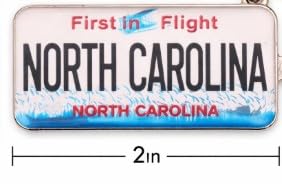 Westmon Works North Carolina Keychain Souvenir First In Flight License Plate Metal Key Ring