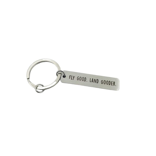 Pilot Keychain, Airplane Keychain, Fly Good Land Gooder, Gift for Pilot Stocking Stuffers, Pilots Gifts Aviation Men, Flight Attendant Essentials Women, Future Pilots Gifts for Men Wings