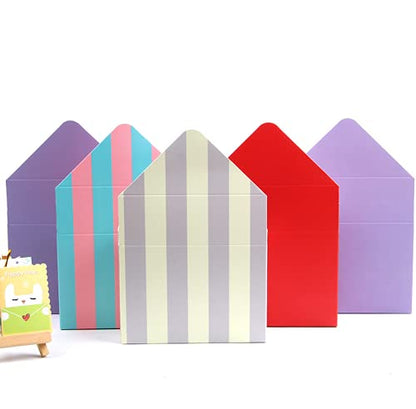 5 Pcs Flower Envelope Box,Folding Flower Storage Box,Waterproof Envelop Paper Boxes,Hand Folding Bouquet Flower Box for Wedding Engagement Valentines Day Birthday Graduation Party Decoration(Red)