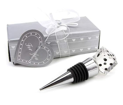 Crystal Dice Wine Stopper - Perfect Bunco Party Gift, Prize or Bunco Party Favors for the Entire Group.