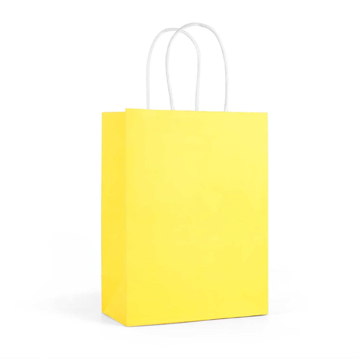 SIMPLECOOL 25pcs Small Paper Gift Bags with Handles 5.9x3.1x8.3 in. Favor Bags Goodie Bag Bulk for Party, Birthday, Wedding, Merchandise, Retail, Small Business, Arts, DIY Crafts – Yellow