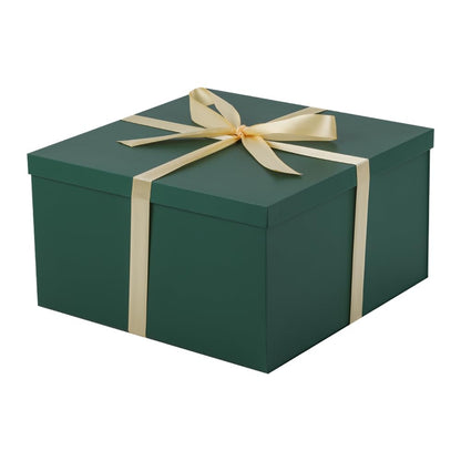 UoeRing 1Pcs Green Extra Large gift box with lids 13×13×7 Inches gift boxes for presents,Birthday Box (include Ribbon, Paper Shred Filler Gift Card & Envelopes)