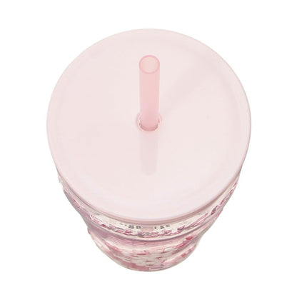 Starbucks SAKURA 2026 Glass Tumbler, Pink, 473ml, with Straw