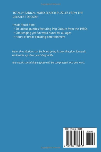 Retro 80's Pop Culture Word Search Puzzle Book: Large Print Word Search Puzzles Featuring Nostalgia & Pop Culture from the 1980s | Perfect Gift for ... & Nostalgia Lovers | 6x9 inches, 100 Pages