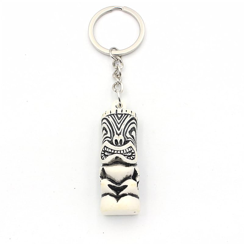 Hawaiian Tiki Resin Protection 3D Amulet Lucky Pendant Keychain Handmade Gifts Boho Car Keys Bag Accessories