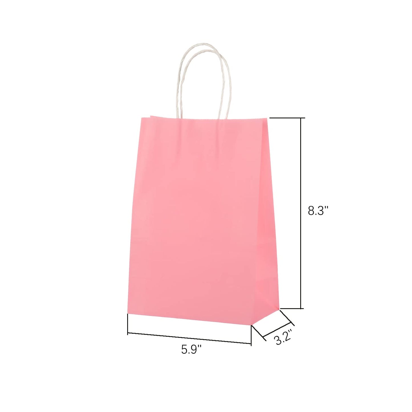 Misu Kraft Paper Gift Bags with Handle, Small, 8.3x5.9x3.2 Inches, 16-Pack (Puple, Pink, Blue, Teal) - Party Favor Bags