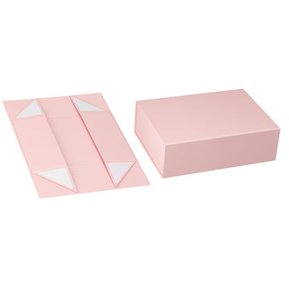 Rsgift Pink Gift Boxes,Collapsible 9.7x7.2x3.3 Inch Gift Box with Lids,Magnetic Closure Matte Textured Finish Box for Wedding,Birthday,Mother's day,Christmas