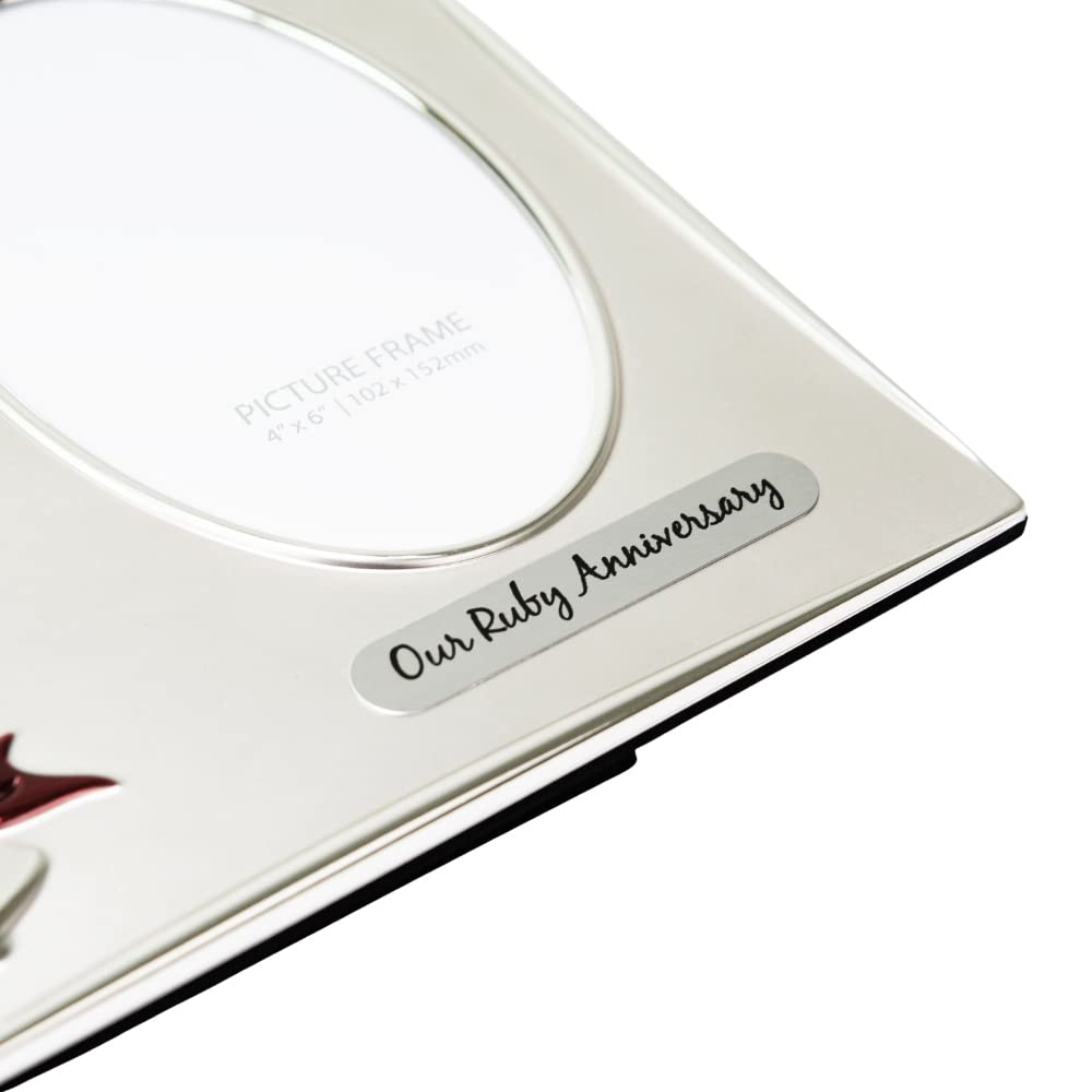 Haysom Interiors Traditional Two Tone Silver Plated 40th Ruby Anniversary Double Picture Frame by Happy Homewares