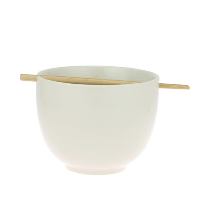 Enesco Our Name is Mud Send Noodles Soup Ramen Bowl and Chopsticks, 3.875 Inch, White