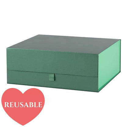 Large Gift Box 13.5x11.8x4.7 Inches, Green Gift Boxes for Presents with Magnetic Closure Lid, Luxury Gift Box Rectangle Collapsible Boxes for Gift Packaging