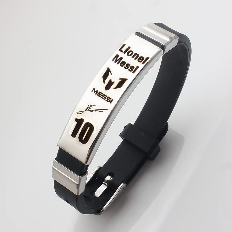 Lionel Messi signature wristbands Football bracelet, Waterproof sports rubber bracelets, Rubber wristbands, Messi Memorial Collection Gift Box