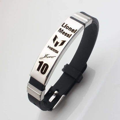 Lionel Messi signature wristbands Football bracelet, Waterproof sports rubber bracelets, Rubber wristbands, Messi Memorial Collection Gift Box
