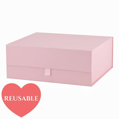 Pink Gift Box Large 13.5x11.8x4.7 Inches, Pink Gift Boxes for Presents with Magnetic Closure Lid, Luxury Gift Box Rectangle Collapsible Boxes for Gift Packaging