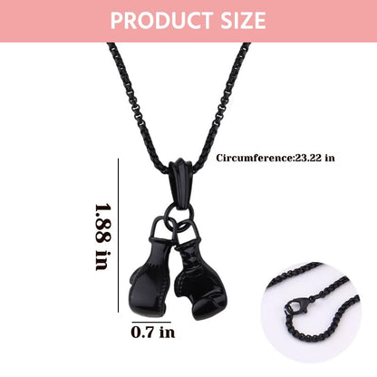 Kilener Boxing Glove Pendant Necklace Punk Chain Necklaces for Men Women Birthday Gifts for Boxers Fitness Motivation Gifts for Son Daughter Friends Boxing Gloves Necklace
