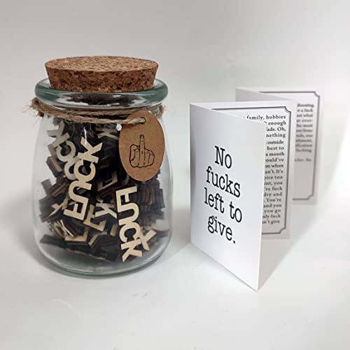 U\C Fuck to Give,Jar of Fuck Gift Jar (8oz),Give a Fuck in a Bottle Gag Gift Birthday,Christmas,Holiday,Funny Gift,Gift to Friend,Anniversaries Gift for Valentines Day Encouragement Gift
