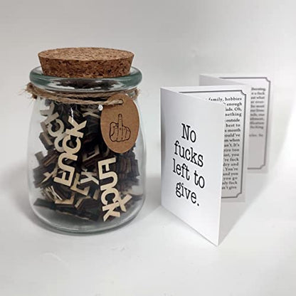 U\C Fuck to Give,Jar of Fuck Gift Jar (8oz),Give a Fuck in a Bottle Gag Gift Birthday,Christmas,Holiday,Funny Gift,Gift to Friend,Anniversaries Gift for Valentines Day Encouragement Gift