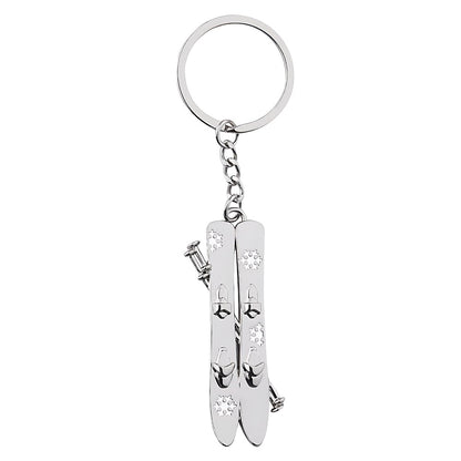 Ski Themed Gifts for Women Men Daughter Son Friends Christmas Gifts for Husband Wife Snowboarding Keychain Snowflake