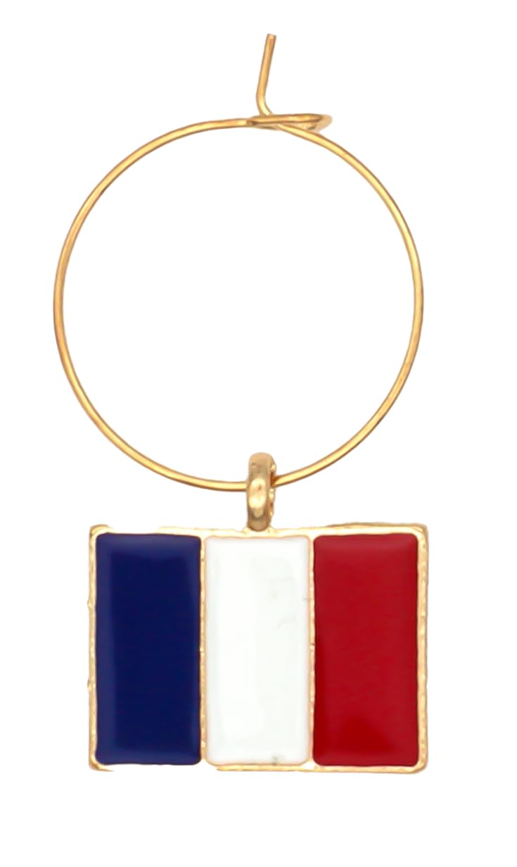 Serendipity France Wine Glass Charms, France Gift, French Glass Identifiers, Charms Include Paris Eiffel Tower, French Wine, Parfume, Flag and Croissant