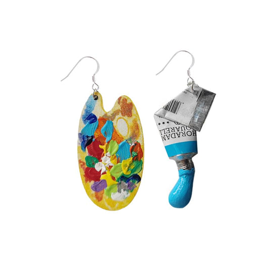 Artist Earrings,Made of real paint Tube,Unique Paint Palette Dangle Earrings for Women Artist Gift,Painter Teacher Art Gifts