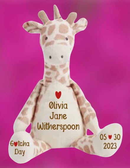 Gotcha Day, Adoption Gift - A Personalized Plush Giraffe to Celebrate an Adoption