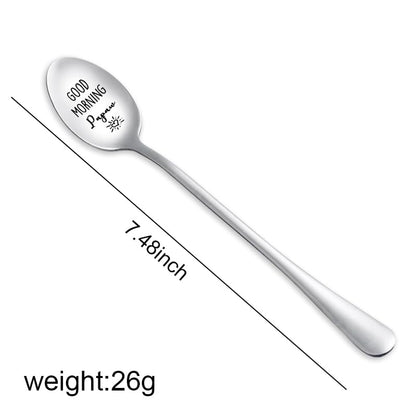 Grandpa Birthday Gifts for Papaw Papa from Granddaughter Grandson Good Morning Papaw Spoon for Grandpa Grandfather Fathers Day Christmas Gifts for Grandpa Papa Men Coffee Tea Spoon for Papa Papaw