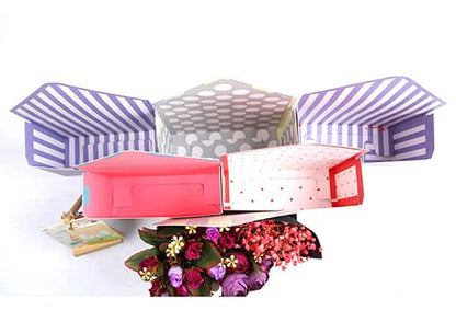 5 Pcs Flower Envelope Box,Folding Flower Storage Box,Waterproof Envelop Paper Boxes,Hand Folding Bouquet Flower Box for Wedding Engagement Valentines Day Birthday Graduation Party Decoration(Red)