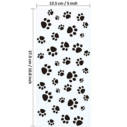 Blulu 100 Pieces Dog Treat Bags Puppy Party Favor Pet Paw Cone Cellophane Bags Candy Heat SealableDog Paw Gift with 100 Pieces Silver Twist Ties for Pet Cat Treat Party Favor(Black)