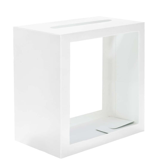 SietDESEO White Card Box for Party with Clear Window Large Gift Card Box Holder for Wedding Reception Birthday Graduation Baby Shower Raffle Ticket Box
