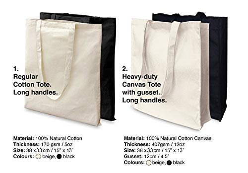 Andes Heavy Duty Flat-Bottom Canvas Tote Bag with Side Pockets - Aesthetic Handmade from 12oz 100% Cotton, Reusable & Durable