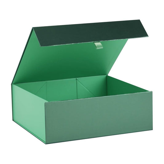 Large Gift Box 13.5x11.8x4.7 Inches, Green Gift Boxes for Presents with Magnetic Closure Lid, Luxury Gift Box Rectangle Collapsible Boxes for Gift Packaging