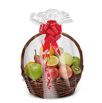 Purple Q Crafts Shrink Wrap Basket Bags 10 Pack For Gift Clear cellophane PVC Shrink Bags 24"X 30"