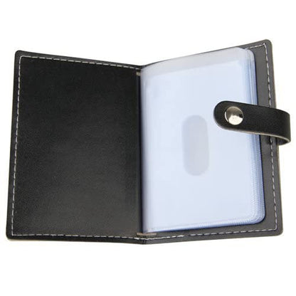 Karlling credit card holder, credit card wallet for women/man soft leather business card holder card case organizer bag with 20 card sleeves inside(Black)