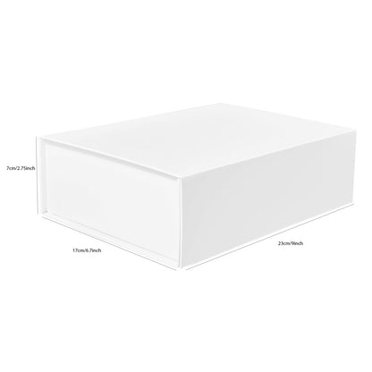 White Magnetic Gift Box 9x6.7x2.75 Inches, Rigid Collapsible Gift Boxes with Lids for Presents, Bridesmaid Proposal Box, Graduation, Wedding, Birthday Gift Packaging