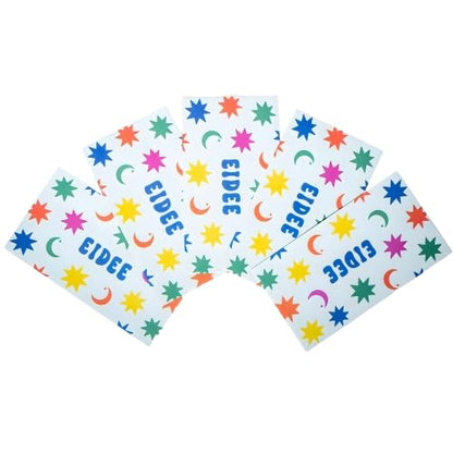 Eid Mubarak Money Envelopes – Eidee Cash Envelopes with Crescent Moon & Star Design – Eid Mubarak Gift Set of 5 – 6.5 x 3.625 Inches