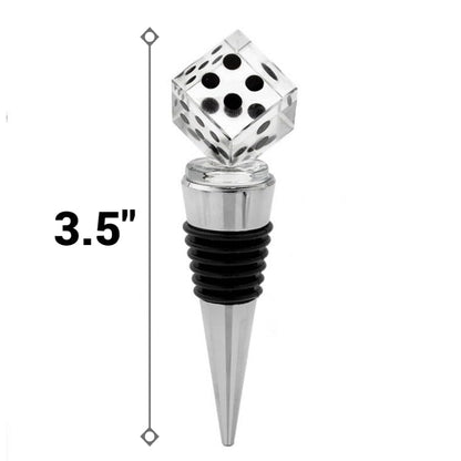 Crystal Dice Wine Stopper - Perfect Bunco Party Gift, Prize or Bunco Party Favors for the Entire Group.
