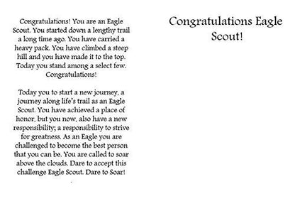 Glowing Eagle Congratulations Card for Eagle Scout Gift or Present