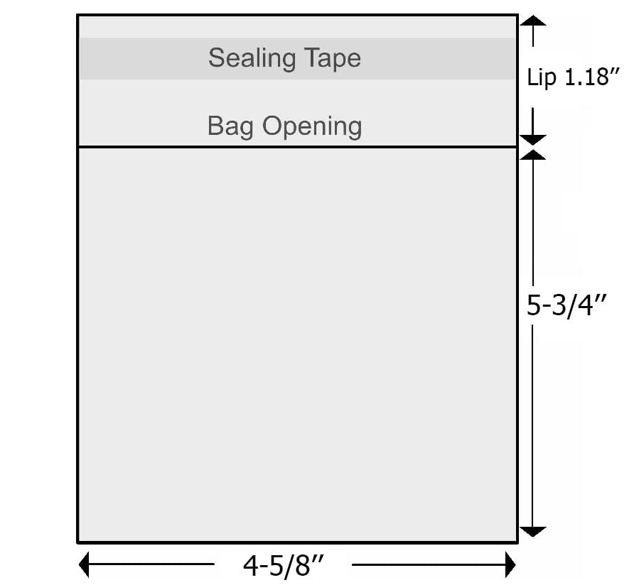Delatanus 4-5/8'' X 5-3/4'' Cello Cellophane Bags - Fits A2 Card w/Envelope Photos Jewelry Candy Treats Cookie Resealable Clear Plastic Sleeves (100 Count)